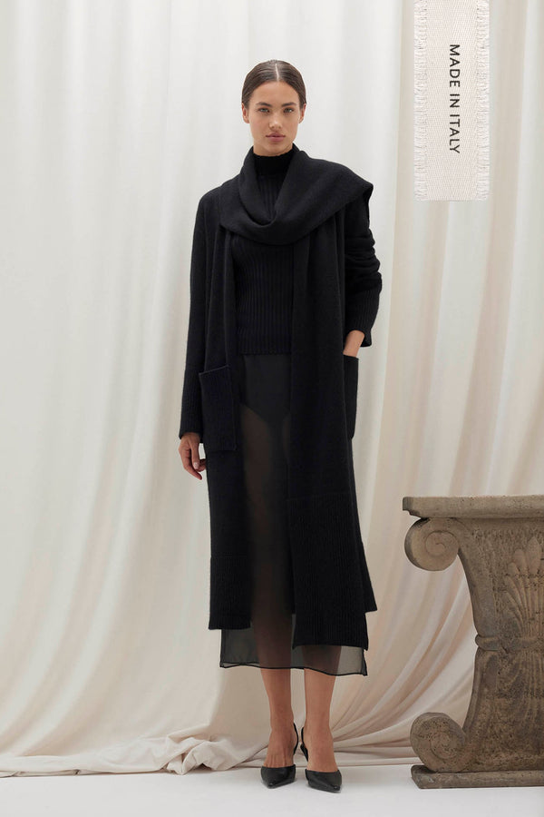 GEORGINA LONGLINE CASHMERE CARDIGAN