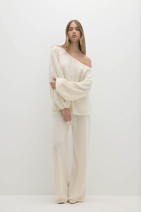 PENELOPE BRUSHED CASHMERE BOATNECK SWEATER