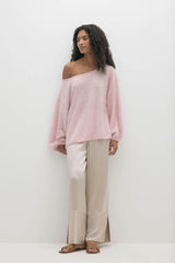 PENELOPE BRUSHED CASHMERE BOATNECK SWEATER